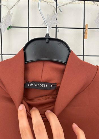LC Waikiki Kadın Kahverengi Yüksek Yaka Midi Tunik