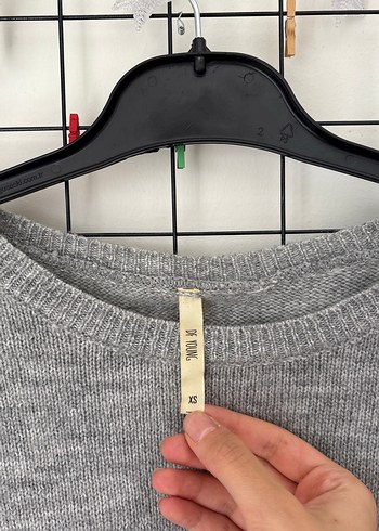 Defacto Gri Oversize Örgü Kadın Kazak