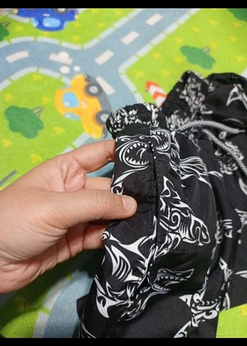 Siyah Bağcıklı Erkek Deniz Şortu - Görsel 2