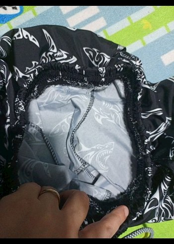 Siyah Bağcıklı Erkek Deniz Şortu - Görsel 3