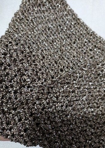 Bej Örgü Kadın Çanta Zincir Saplı - Görsel 2