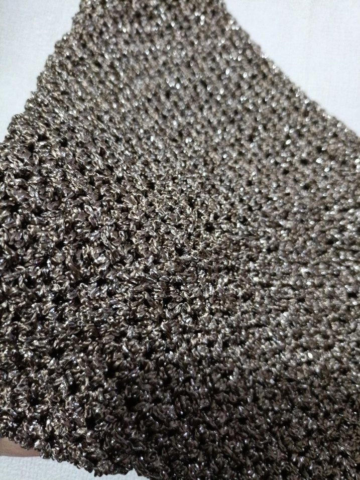 Bej Örgü Kadın Çanta Zincir Saplı - Görsel 2