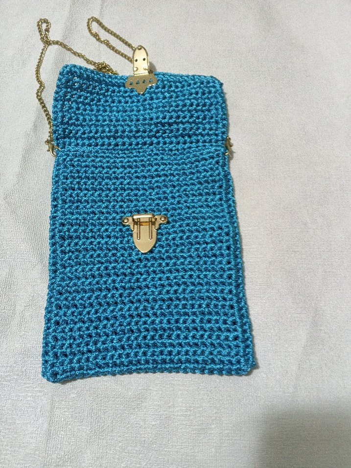 Mavi Örgü Kadın Çanta - Görsel 3