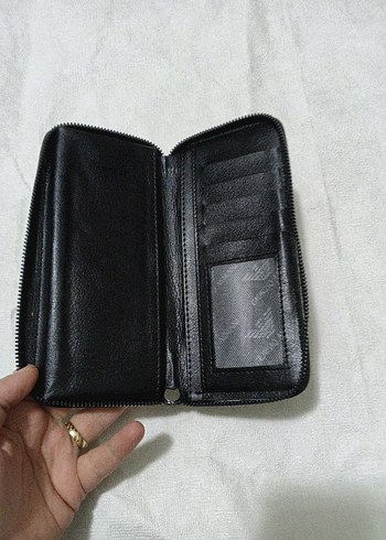 Siyah Deri Fermuarlı Kadın Cüzdanı - Görsel 3