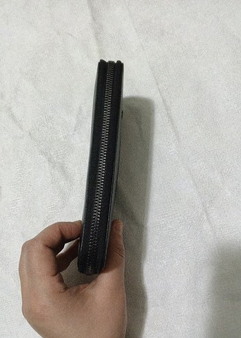 Siyah Deri Fermuarlı Kadın Cüzdanı - Görsel 2