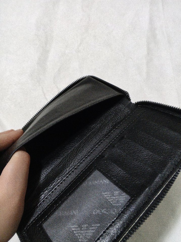 Siyah Deri Fermuarlı Kadın Cüzdanı - Görsel 5