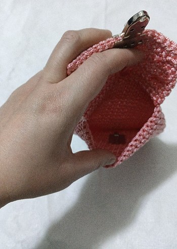 Pembe Örgü Kadın Çapraz Çanta - Görsel 3