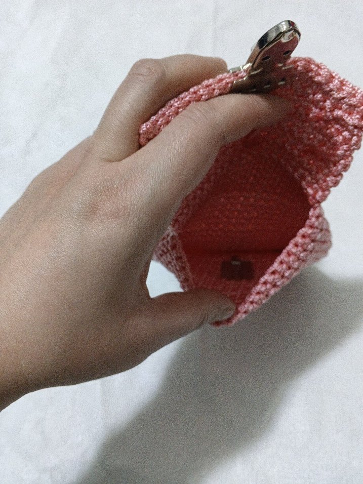 Pembe Örgü Kadın Çapraz Çanta - Görsel 3