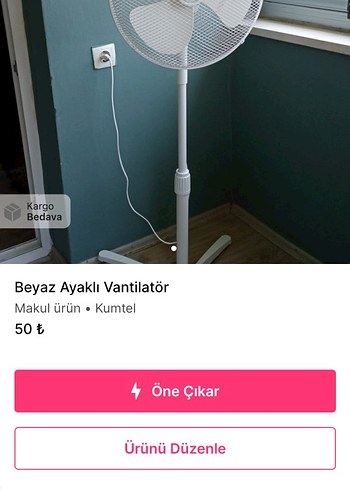 Beyaz Ayaklı Kumtel Vantilatör
