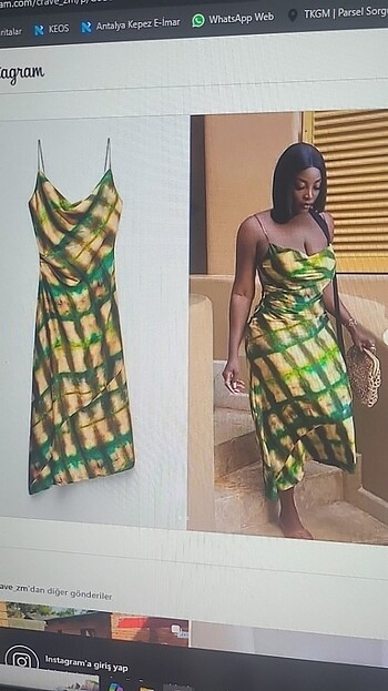Zara saten elbise