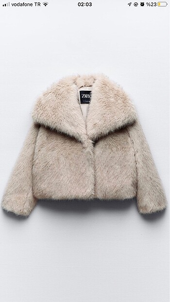 Zara viral suni peluş kurk ceket ekru