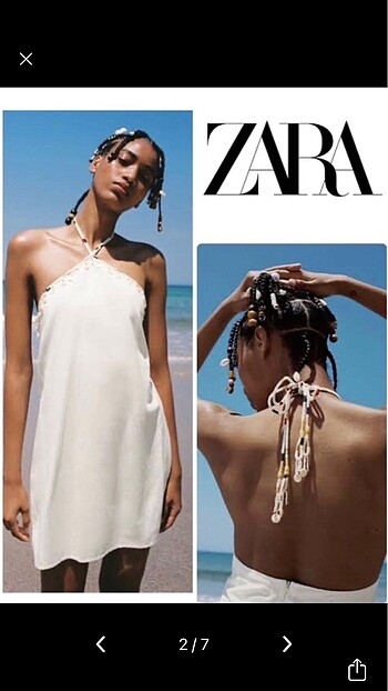Zara Zara beyaz keten elbise