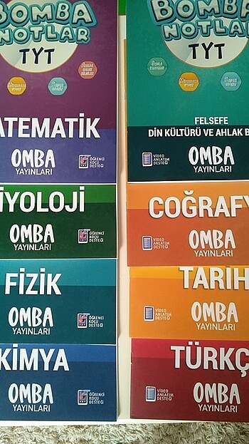 Omba yayınları tyt bomba notlar seti