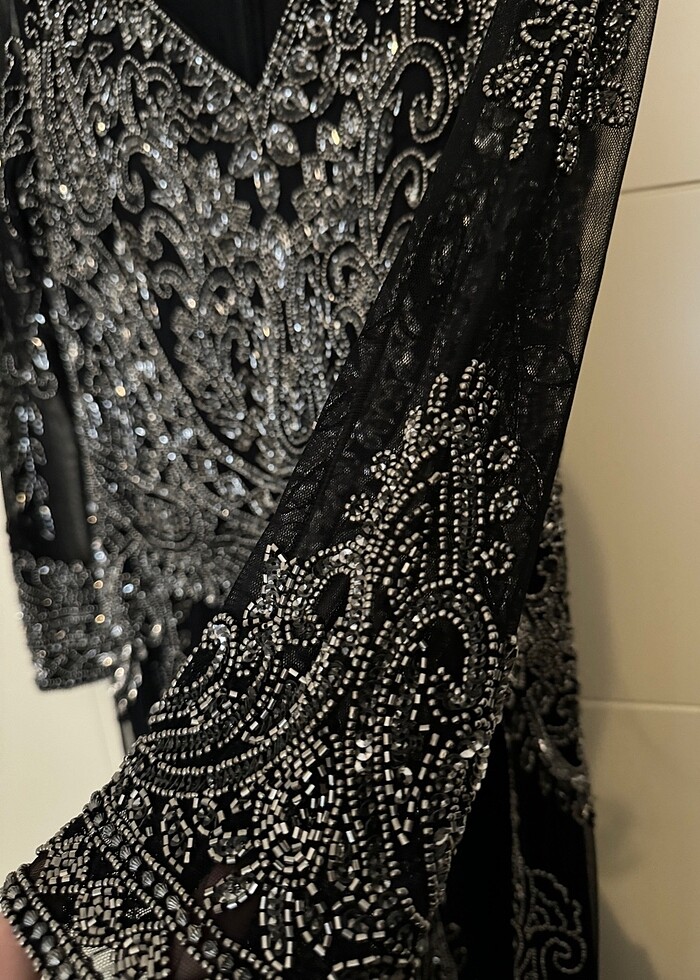 Taş işlemeli abiye elbise - Görsel 3