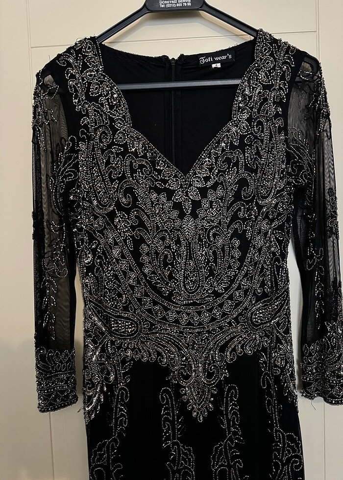 Taş işlemeli abiye elbise - Görsel 2