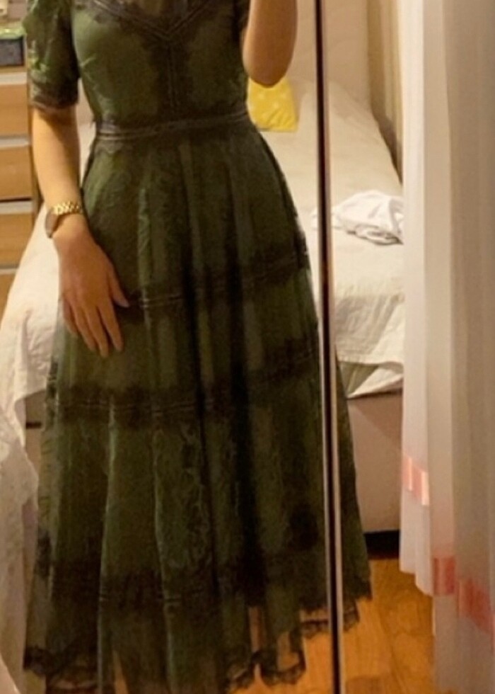 Dantel detaylı elbise - Görsel 2