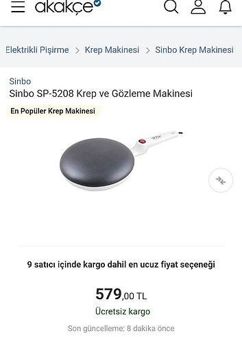 Elektikli krep tavası