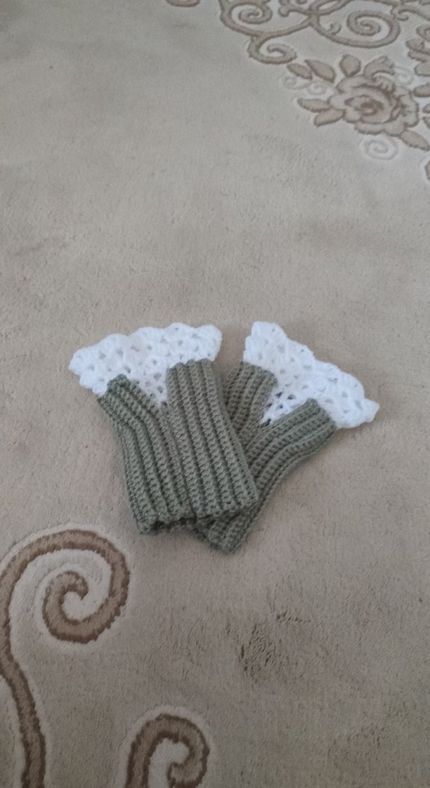 Gri Örgü Kadın Eldiveni - Görsel 2