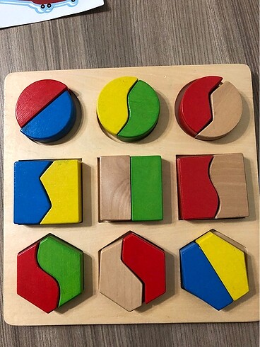  Beden Ahşap geometri şekilleri puzzle oyuncak