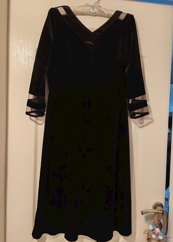 Abiye Uzun Siyah Gotik V Yaka Elbise
