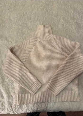 m Beden H&M Bej Yarım Fermuarlı Yünlü Kadın Kazak