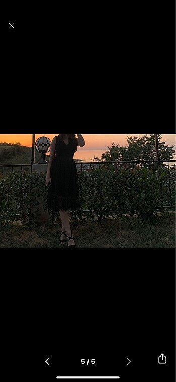 Sıyah dız altı elbıse - Görsel 5