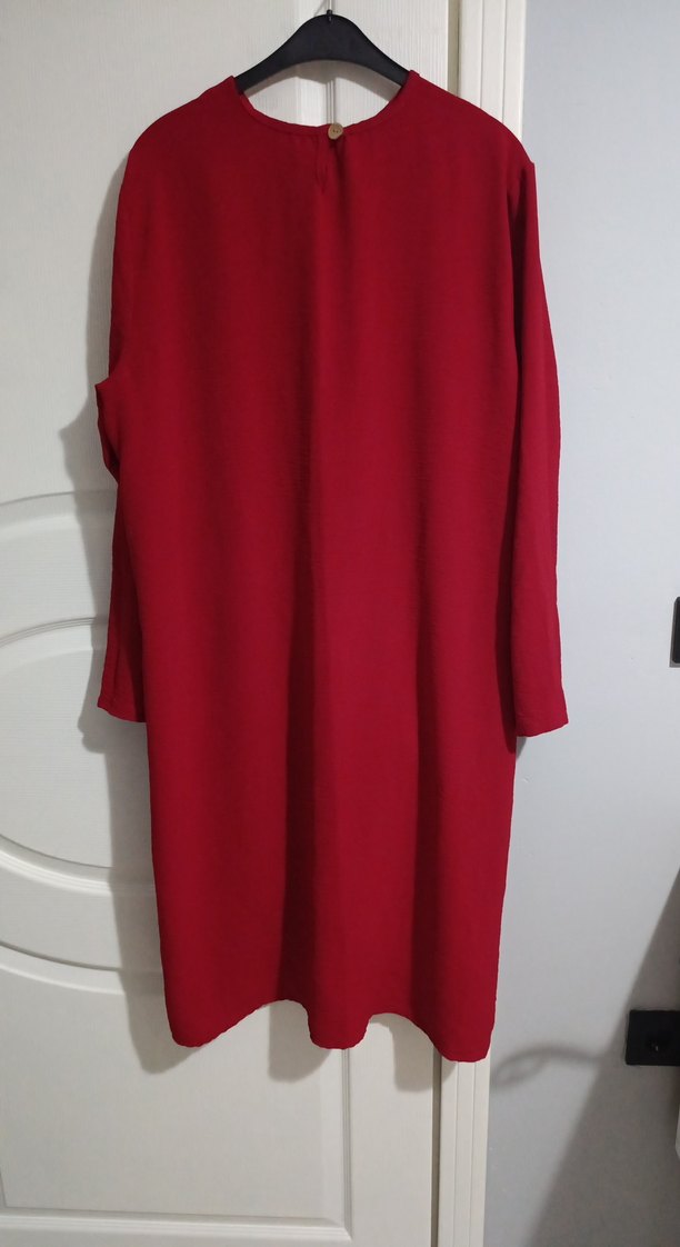 Düğmeli Bordo Uzun Kollu Tunik - Görsel 2