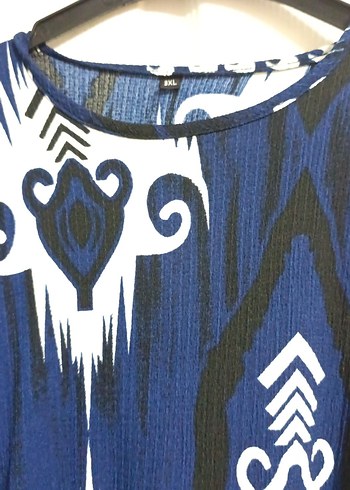 Uzun Kol Drapeli Bağlama Desenli Kadın Elbise - Görsel 3