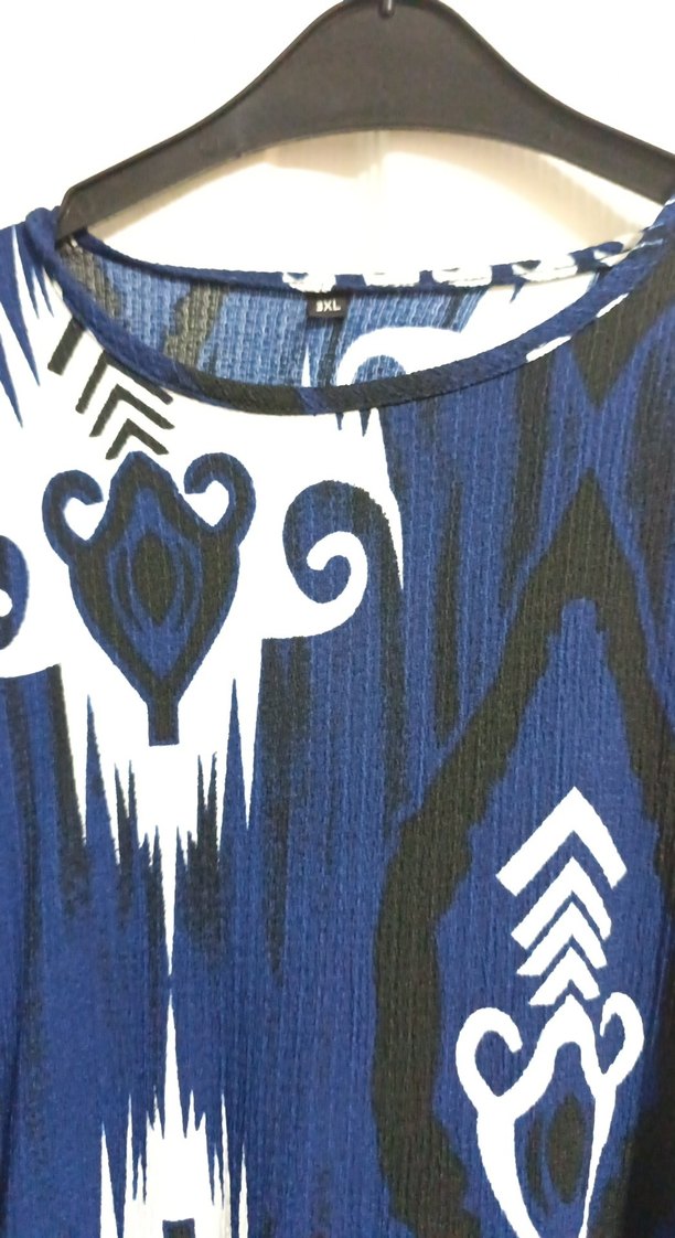 Uzun Kol Drapeli Bağlama Desenli Kadın Elbise - Görsel 3