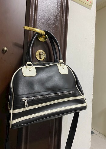 Klasik Siyah Suni Deri Kadın Çanta - Görsel 2
