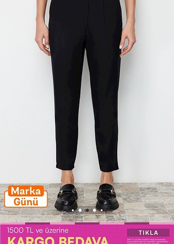 Zara Siyah Kadın Midi Kumaş Pantolon