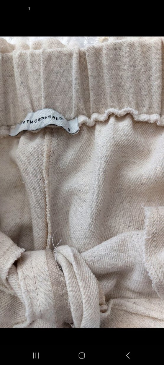 Bej Keten Kadın Pantolon - Görsel 4