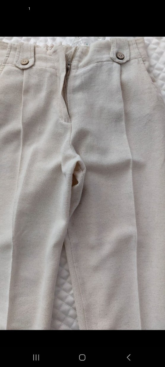 Bej Keten Kadın Pantolon - Görsel 3