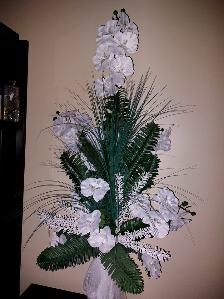 Beyaz Yapay Çiçek Aranjmanı - Görsel 2