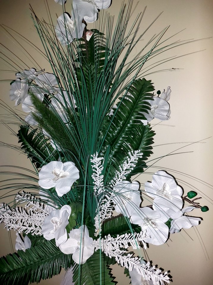 Beyaz Yapay Çiçek Aranjmanı - Görsel 4