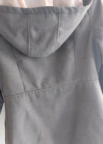 Düğmeli Gri Kadın midi Kaban - Görsel 3