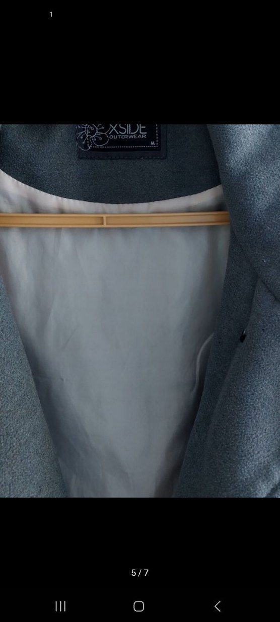 Düğmeli Gri Kadın midi Kaban - Görsel 4