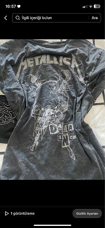 metallica tshirt goth kazak yırtık