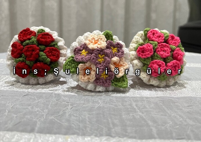 Amigurumi buket anahtarlık hediyelik