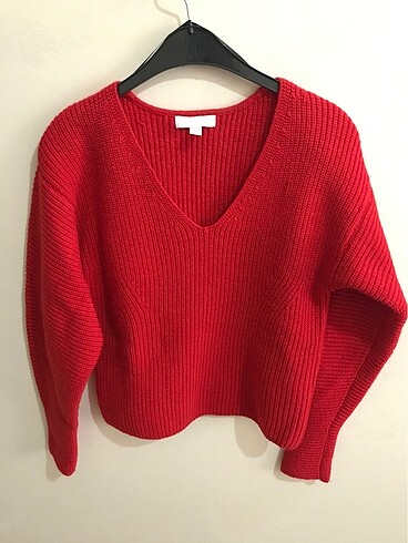 H&M Örgü Kırmızı Kazak