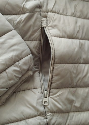 Bej Kapüşonlu Kadın Kışlık Mont - Görsel 6
