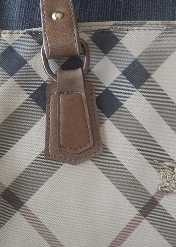 Burberry Kahverengi Kareli Kadın Omuz Çantası - Görsel 5