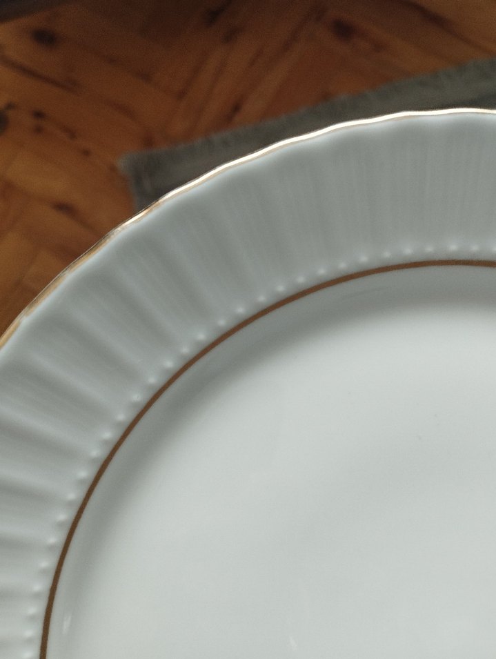 Parlak Beyaz porselen servis tabağı - Görsel 3