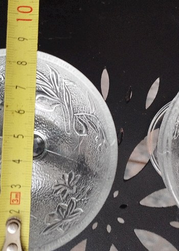 nostaljik  Desenli Şeffaf Cam reçellik ,Kase Seti - Görsel 4