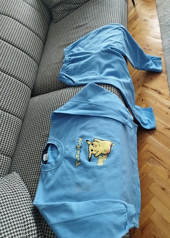 Mavi erkek Çocuk Triko Eşofman Takımı - Görsel 2