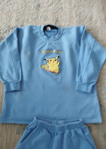 Mavi erkek Çocuk Triko Eşofman Takımı - Görsel 3