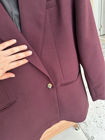 xl Beden bordo Renk Blazer ceket