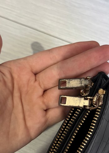 Mango Siyah Yılan Derisi Desenli Deri Kadın Cüzdan - Görsel 5