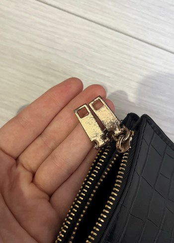 Mango Siyah Yılan Derisi Desenli Deri Kadın Cüzdan - Görsel 4