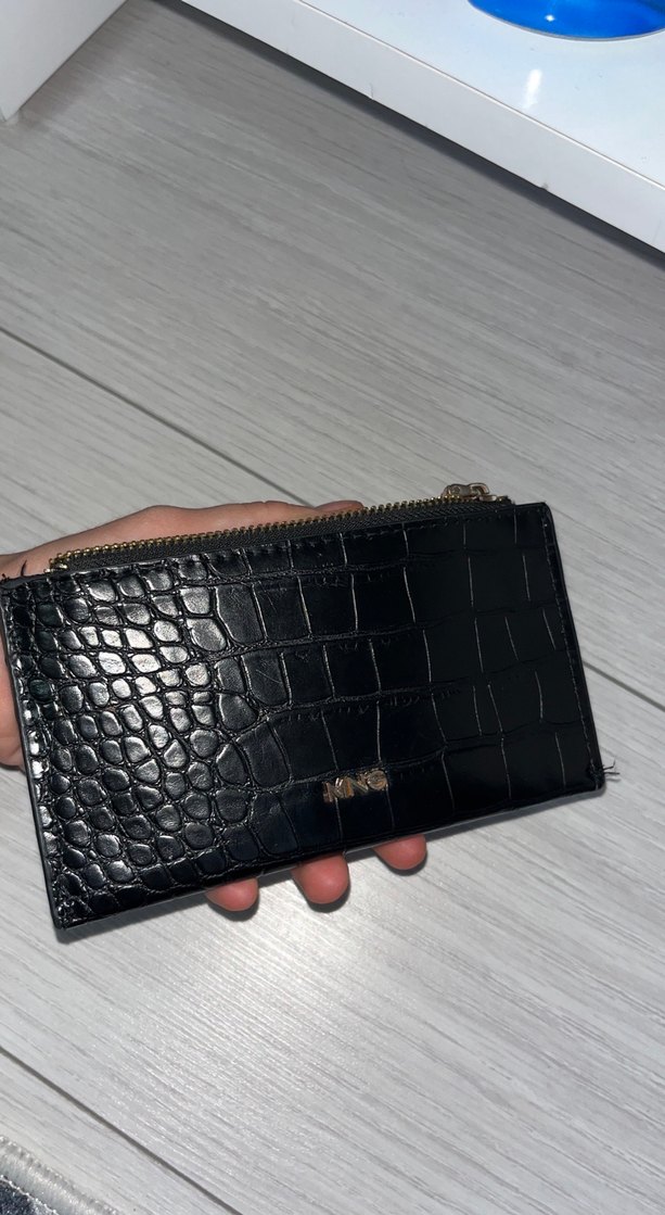 Mango Siyah Yılan Derisi Desenli Deri Kadın Cüzdan - Görsel 3